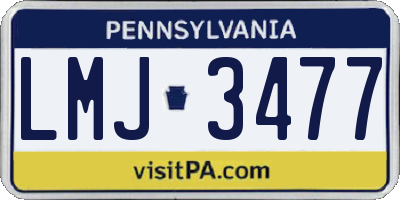 PA license plate LMJ3477