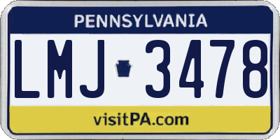 PA license plate LMJ3478