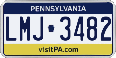 PA license plate LMJ3482