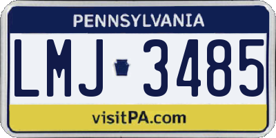 PA license plate LMJ3485