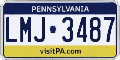 PA license plate LMJ3487