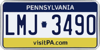 PA license plate LMJ3490