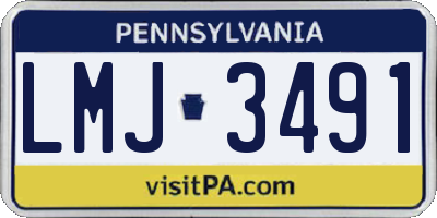 PA license plate LMJ3491