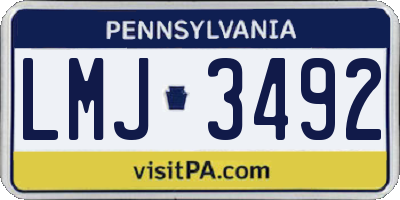 PA license plate LMJ3492