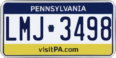 PA license plate LMJ3498