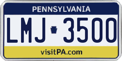 PA license plate LMJ3500