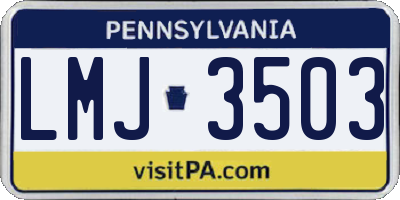 PA license plate LMJ3503