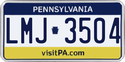 PA license plate LMJ3504