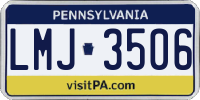 PA license plate LMJ3506