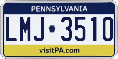 PA license plate LMJ3510
