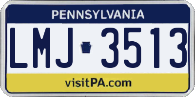 PA license plate LMJ3513