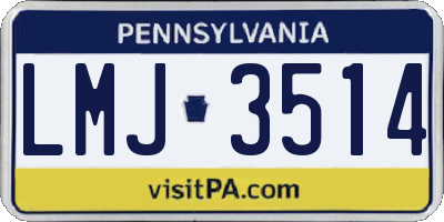 PA license plate LMJ3514