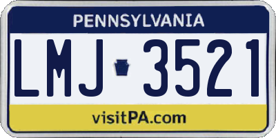 PA license plate LMJ3521