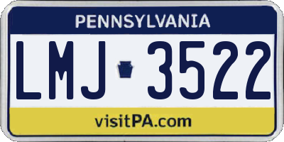 PA license plate LMJ3522