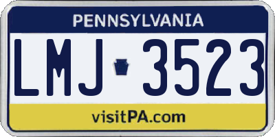 PA license plate LMJ3523