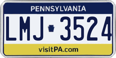 PA license plate LMJ3524