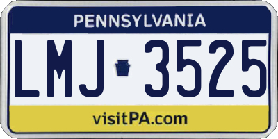 PA license plate LMJ3525