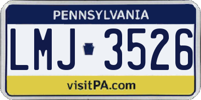PA license plate LMJ3526