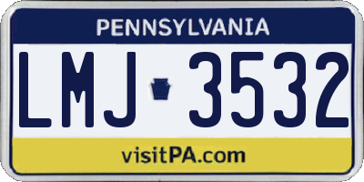 PA license plate LMJ3532