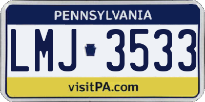 PA license plate LMJ3533
