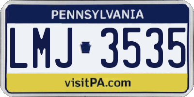 PA license plate LMJ3535
