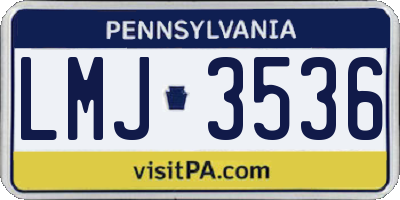 PA license plate LMJ3536