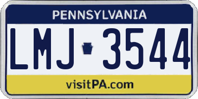 PA license plate LMJ3544