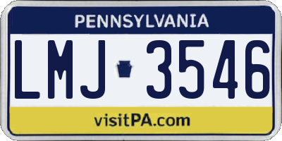 PA license plate LMJ3546