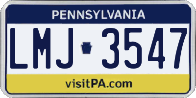 PA license plate LMJ3547