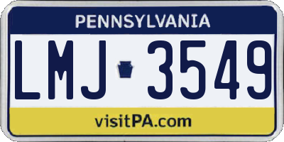 PA license plate LMJ3549