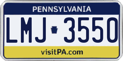 PA license plate LMJ3550