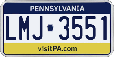 PA license plate LMJ3551