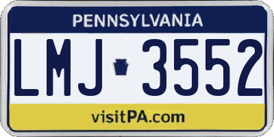 PA license plate LMJ3552