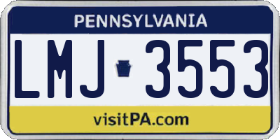 PA license plate LMJ3553