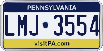 PA license plate LMJ3554
