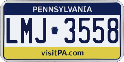 PA license plate LMJ3558