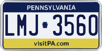 PA license plate LMJ3560