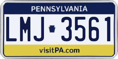PA license plate LMJ3561