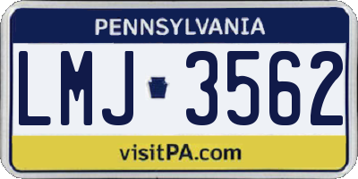 PA license plate LMJ3562