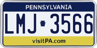 PA license plate LMJ3566