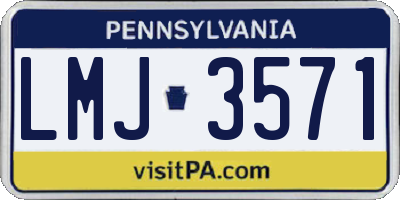 PA license plate LMJ3571