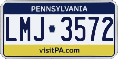PA license plate LMJ3572