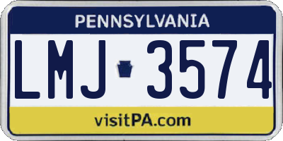 PA license plate LMJ3574