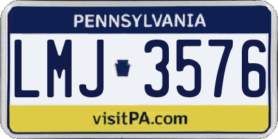 PA license plate LMJ3576