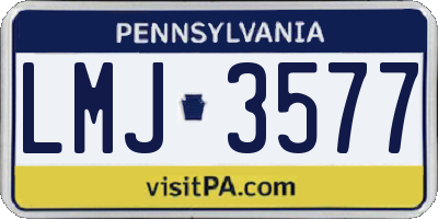 PA license plate LMJ3577