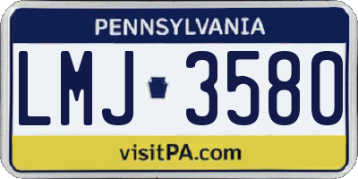 PA license plate LMJ3580