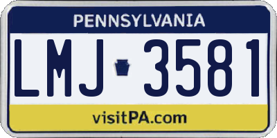 PA license plate LMJ3581