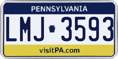 PA license plate LMJ3593
