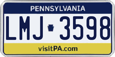 PA license plate LMJ3598