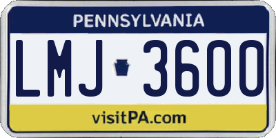 PA license plate LMJ3600